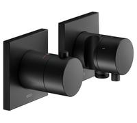 KEUCO EDITION 11 Thermostatarmaturen Set oculto para 3 consumidores con conexión de manguera y soporte de ducha, 51153371232, Color: Negro Mate