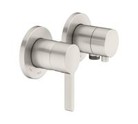 KEUCO EDITION 400 Juego monomando UP 2 vías con conexión para manguera, 51551051121, Color: níquel cepillado