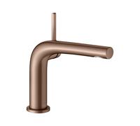 KEUCO EDITION 400 Mezclador monomando de lavabo 120, sin juego de desagüe, proyección 153mm, 51504290102, Color: rojo oro cepillado