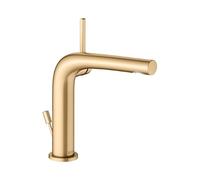 KEUCO EDITION 400 Mezclador monomando de lavabo 150, con juego de desagüe, 153mm de proyección, 51502250000, Color: Latón cepillado