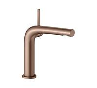 KEUCO EDITION 400 Mezclador monomando de lavabo 150, sin juego de desagüe, proyección 153mm, 51502290100, Color: Oro rosa cepillado