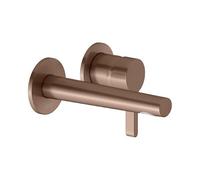 KEUCO EDITION 400 Mezclador monomando de lavabo, empotrado, con limitador de temperatura, 165mm de proyección, 51516290201, Color: Oro rosa cepillado