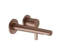 KEUCO EDITION 400 Mezclador monomando de lavabo, empotrado, con limitador de temperatura, proyección 197mm, 51516290200, Color: Oro rosa cepillado