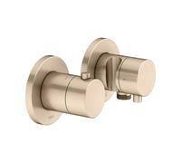 KEUCO EDITION 400 Mezclador termostático empotrado de 2 vías con conexión de manguera y soporte de ducha, 51553031221, Color: bronce cepillado