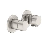 KEUCO EDITION 400 Mezclador termostático empotrado de 3 vías con conexión de manguera y soporte de ducha, 51553051231, Color: níquel cepillado