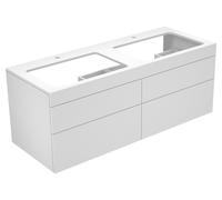 KEUCO EDITION 400 Mueble bajo para lavabo doble, 4 extraíbles, con orificio para grifería 2x1 1400x546x535mm, 31575870100, Cuerpo/Frontal: chapa de cachemira de roble / chapa de cachemira de roble
