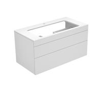 KEUCO EDITION 400 mueble bajo para lavabo, para 800mm de anchura de lavabo, con 1 agujero para grifo, 1050x546x535mm, 31582280100, Cuerpo/Frontal: Cashmere lacado texturado / Cashmere cristal satinado