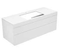 KEUCO EDITION 400 mueble bajo para lavabo, para anchura de lavabo de 600 mm, con 1 agujero para grifo, 1400x546x535 mm, 31573860100, Cuerpo/Frontal: Chapa de Roble Antracita / Chapa de Roble Antracita