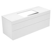 KEUCO EDITION 400 mueble bajo para lavabo, para anchura de lavabo de 600 mm, sin agujero para grifo, 1400x546x535 mm, 31573860000, Cuerpo/Frontal: Chapa de Roble Antracita / Chapa de Roble Antracita
