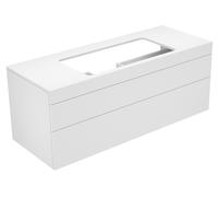 KEUCO EDITION 400 mueble bajo para lavabo, para anchura de lavabo de 800 mm, sin agujero para grifo, 1400x546x535 mm, 31583860000, Cuerpo/Frontal: Chapa de Roble Antracita / Chapa de Roble Antracita