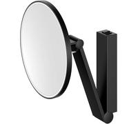 Keuco iLook_Move Espejo de Maquillaje con iluminación, Ø20 cm, Negro