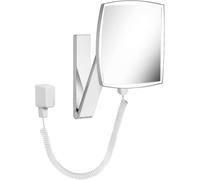 Espejo de maquillaje KEUCO iLook_move, iluminado, angular, cromado, con cable en espiral e interruptor de cable, 17613019001