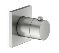 KEUCO IXMO grifo mezclador termostático empotrado, roseta cuadrada, 59553060002, Color: acabado en acero inoxidable