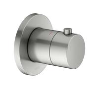 KEUCO IXMO grifo mezclador termostático empotrado, roseta redonda, 59553060001, Color: acabado en acero inoxidable