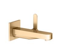 KEUCO IXMO Mezclador monomando de lavabo escamoteable Flat, 165mm, roseta cuadrada, 59516250302, Color: latón cepillado