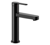 KEUCO IXMO Mezclador monomando plano de lavabo 130, sin juego de desagüe, proyección 124mm, 59501373101, Color: Negro Mate