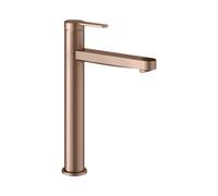 KEUCO IXMO Mezclador monomando plano de lavabo 210, sin juego de desagüe, proyección 159mm, 59510293100, Color: rojo oro cepillado