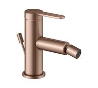KEUCO IXMO Mezclador monomando plano para bidé, con juego de desagüe, proyección de 110 mm, 59509293000, Color: rojo oro cepillado