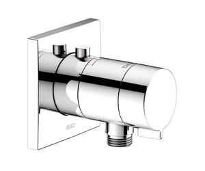 KEUCO IXMO mezclador termostático enyesado de ducha con conexión de manguera, roseta cuadrada, 59554010002, Color: Cromado