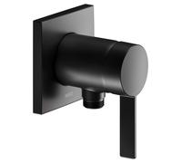 KEUCO IXMO Pure Mezclador monomando de ducha con conexión de manguera, roseta cuadrada, 59552379502, Color: Negro Mate