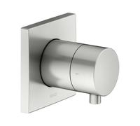 KEUCO IXMO válvula desviadora empotrada para 2 consumidores con maneta confort, con cierre, roseta cuadrada, 59557061002, Color: acabado en acero inoxidable