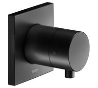 KEUCO IXMO válvula desviadora empotrada para 2 consumidores con maneta confort, con cierre, roseta cuadrada, 59557371002, Color: Negro Mate