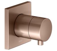 KEUCO IXMO válvula desviadora empotrada para 2 consumidores con maneta confort, con cierre, roseta cuadrada, 59557291002, Color: rojo oro cepillado