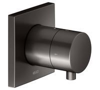 KEUCO IXMO válvula desviadora empotrada para 2 consumidores con maneta confort, con cierre, roseta cuadrada, 59557351002, Color: Negro titanio cepillado