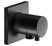 KEUCO IXMO válvula desviadora UP 2 consumidores, conexión de manguera con maneta confort, con cierre, roseta cuadrada, 59557371102, Color: Negro Mate