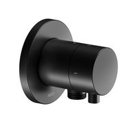 KEUCO IXMO válvula desviadora UP 2 consumidores, conexión de manguera con maneta confort, con cierre, roseta redonda, 59557371101, Color: Negro Mate