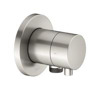 KEUCO IXMO válvula desviadora UP 2 consumidores, conexión de manguera con maneta confort, con cierre, roseta redonda, 59557051101, Color: níquel cepillado