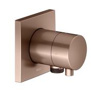 KEUCO IXMO válvula desviadora UP 2 consumidores, conexión de manguera con maneta confort, con cierre, roseta cuadrada, 59557291102, Color: rojo oro cepillado