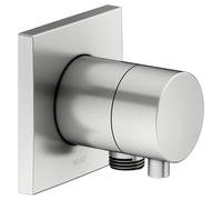 KEUCO IXMO válvula desviadora UP 2 consumidores, conexión de manguera con maneta confort, sin cierre, roseta cuadrada, 59556211102, Color: acabado en acero inoxidable