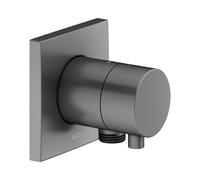 KEUCO IXMO válvula desviadora UP 2 consumidores, conexión de manguera con maneta confort, sin cierre, roseta cuadrada, 59556131102, Color: Negro cromo cepillado