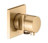 KEUCO IXMO válvula desviadora UP 2 consumidores, conexión de manguera, maneta confort y soporte de ducha, con cierre, roseta cuadrada, 59557251202, Color: latón cepillado