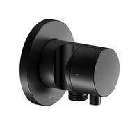 KEUCO IXMO válvula desviadora UP 2 consumidores, conexión de manguera, maneta confort y soporte de ducha, con cierre, roseta redonda, 59557371201, Color: Negro Mate