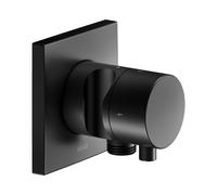 KEUCO IXMO válvula desviadora UP 2 consumidores, conexión de manguera, maneta confort y soporte de ducha, con cierre, roseta cuadrada, 59557371202, Color: Negro Mate