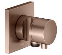 KEUCO IXMO válvula desviadora UP 2 consumidores, conexión de manguera, maneta confort y soporte de ducha, sin cierre, roseta cuadrada, 59556291202, Color: rojo oro cepillado
