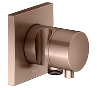 KEUCO IXMO válvula desviadora UP 2 consumidores, conexión de manguera, maneta confort y soporte de ducha, con cierre, roseta cuadrada, 59557291202, Color: rojo oro cepillado