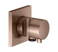 KEUCO IXMO válvula desviadora UP 2 consumidores, conexión de manguera, maneta confort y soporte de ducha, sin cierre, roseta cuadrada, 59556291202, Color: rojo oro cepillado