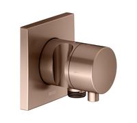 KEUCO IXMO válvula desviadora UP 2 consumidores, conexión de manguera, maneta confort y soporte de ducha, con cierre, roseta cuadrada, 59557291202, Color: rojo oro cepillado