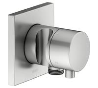 KEUCO IXMO válvula desviadora UP 3 consumidores, conexión de manguera, maneta confort y soporte de ducha, sin cierre, roseta cuadrada, 59548211202, Color: acabado en acero inoxidable