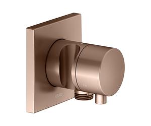 KEUCO IXMO válvula desviadora UP 3 consumidores, conexión de manguera, maneta confort y soporte de ducha, sin cierre, roseta cuadrada, 59548291202, Color: rojo oro cepillado
