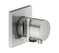 KEUCO IXMO válvula desviadora UP 3 consumidores, conexión para manguera, maneta confort y soporte de ducha, con cierre, roseta cuadrada, 59549061202, Color: acabado en acero inoxidable