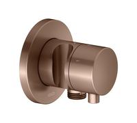 KEUCO IXMO válvula desviadora UP 3 consumidores, conexión para manguera, maneta confort y soporte de ducha, con cierre, roseta redonda, 59549291201, Color: rojo oro cepillado