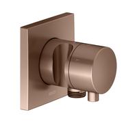 KEUCO IXMO válvula desviadora UP 3 consumidores, conexión para manguera, maneta confort y soporte de ducha, con cierre, roseta cuadrada, 59549291202, Color: rojo oro cepillado