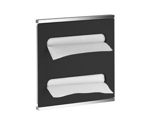 KEUCO PLAN Integral Modul Lavabo 2, dispensador de toallitas de papel, tope izquierdo, 44985013701, Color: cromado / negro mate