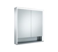 KEUCO Royal Lumos armario con espejo 2 puertas, puerta corta, estante abierto, 700mm, 14327171301, Versión: sin control Dalí