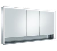 KEUCO Royal Lumos armario con espejo 3 puertas, puerta corta, con espejo calefactor, 1400mm, 14326171304, Versión: sin control Dalí
