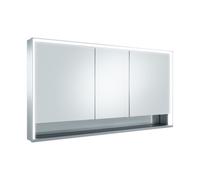 KEUCO Royal Lumos armario con espejo 3 puertas, puerta corta, estante abierto, 1400mm, 14326171301, Versión: sin control Dalí